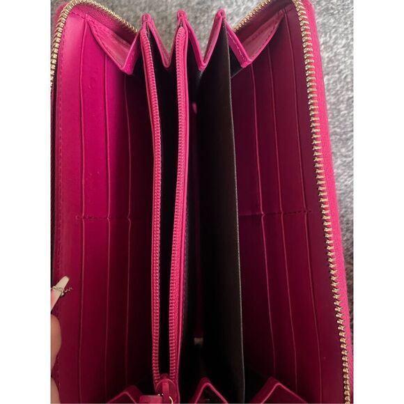 Gucci Diamante Leather Card Holder Zip Around Wallet Pink - Picture 3 of 3